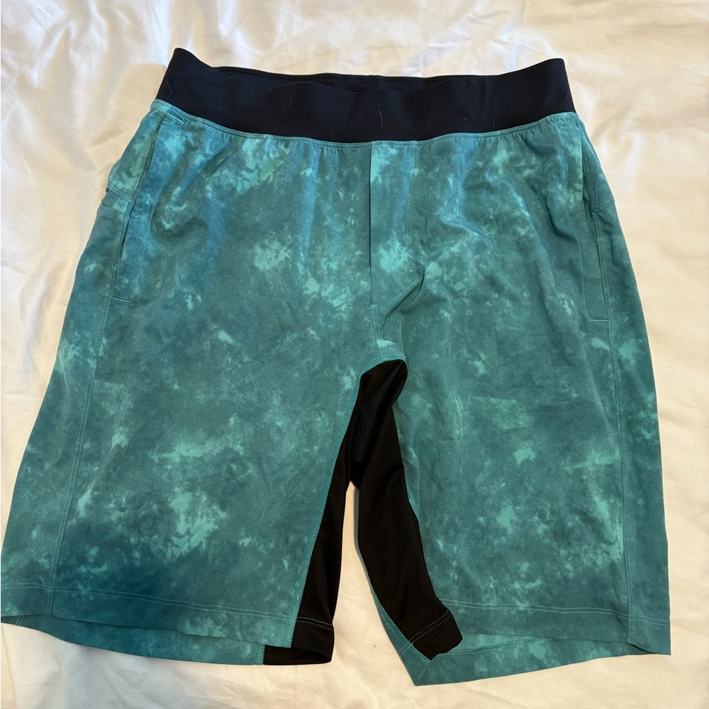 Teal and Black Athletic Shorts